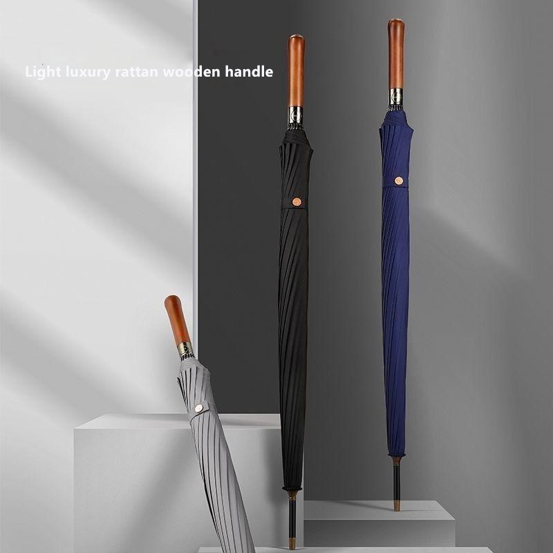 مظلة أوتوماتيكية بمقبض خشبي، 1 - مراجعة Golf Umbrella Large وسعره