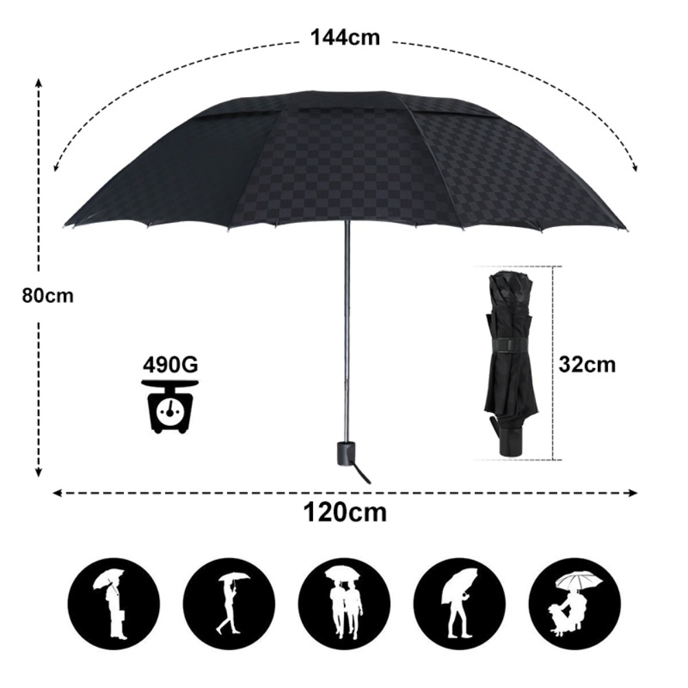 طبقة مزدوجة شبكة داكنة مظلة كب - مراجعة Golf Umbrella Large وسعره