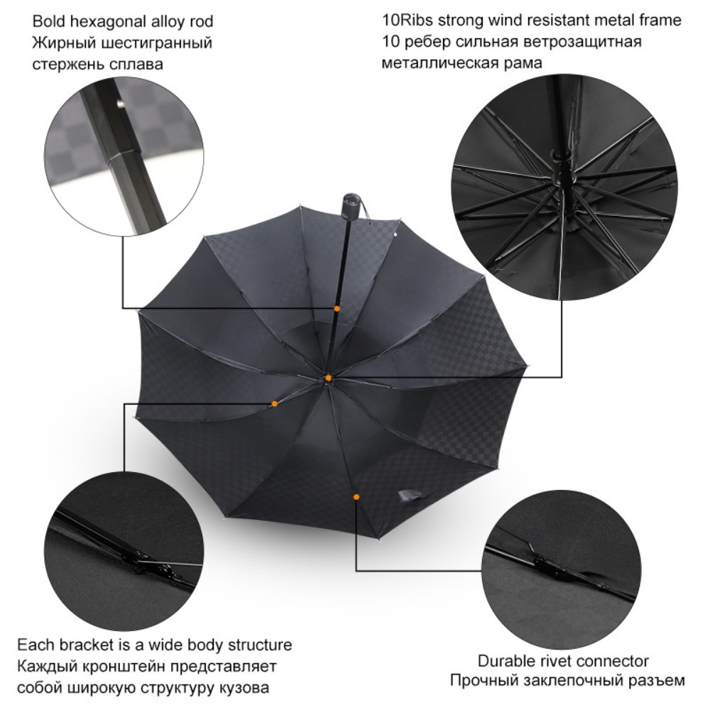 طبقة مزدوجة شبكة داكنة مظلة كب - مراجعة Golf Umbrella Large وسعره